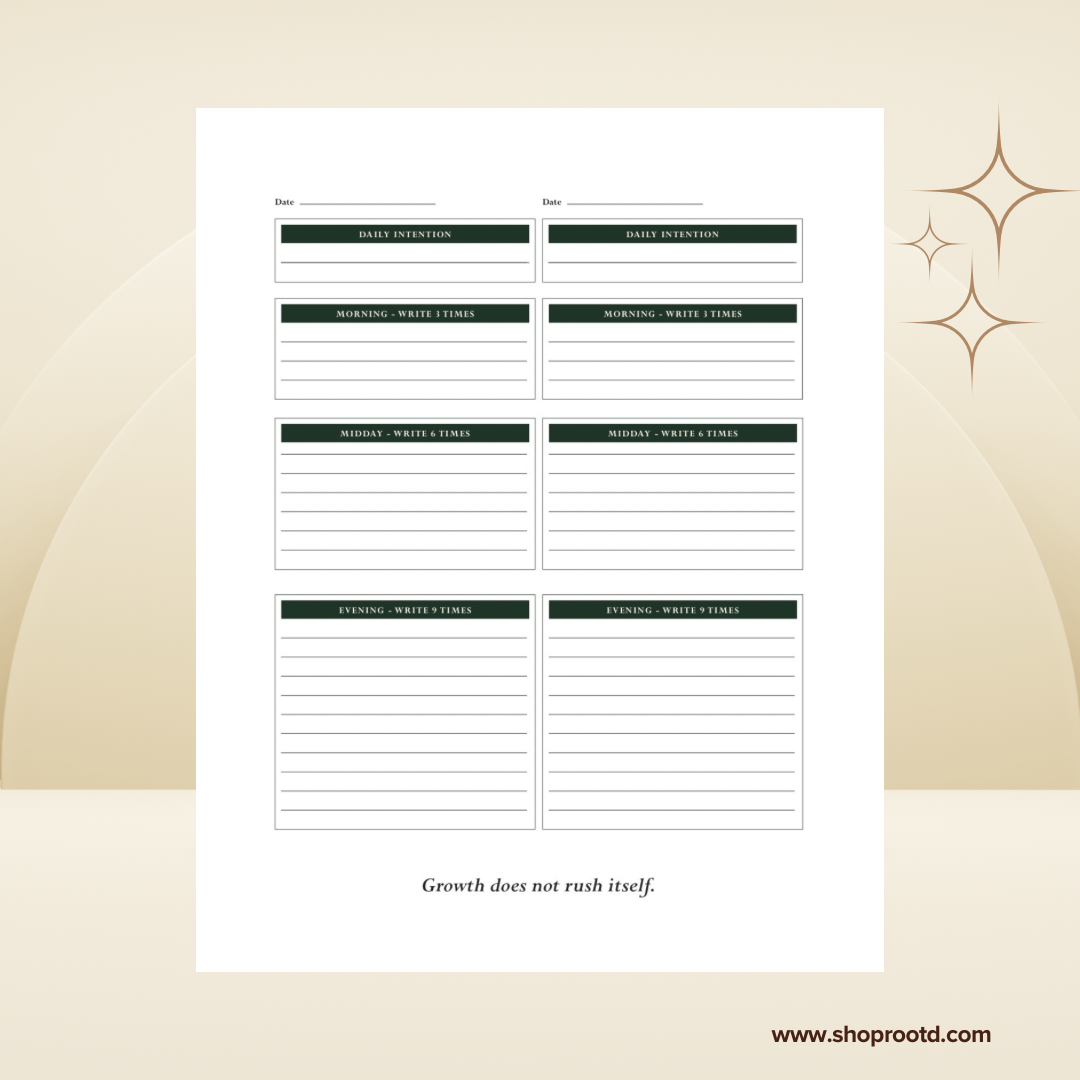Root'd 3-6-9 Manifestation Journal
